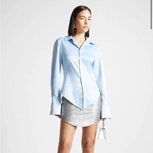 ZARA WOMAN BUTTONED SATIN SHIRT